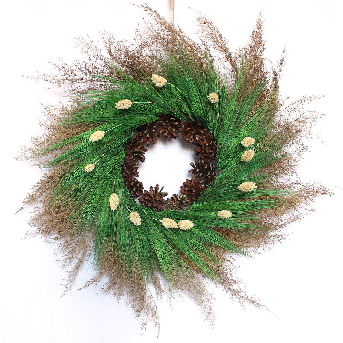 Letni wianek z zielonych kłosów