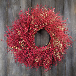 Świąteczny wianek z lnu