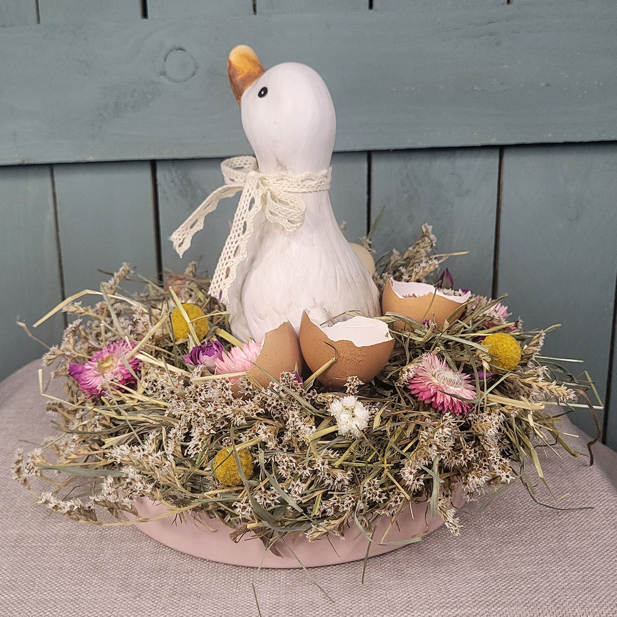 Stroik wielkanocny z kaczką