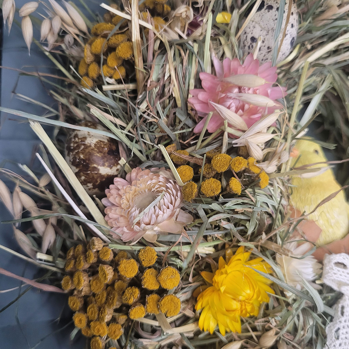 Wielkanocny wianek z kurczaczkiem